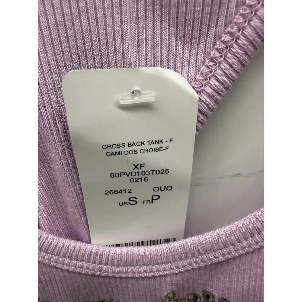 Bebe tank top criss cross back Small lavender - Picture 3 of 4
